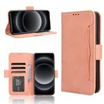 Custodia per telefono in pelle con slot per schede con texture di vitello Ultra Skin Feel per Xiaomi 14 (rosa)