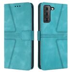 Custodia per telefono in pelle tinta unita triangolare per Samsung Galaxy S22+ 5G (verde)