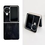 Per OPPO Find N3 Flip Skin Feel Custodia in pelle con vernice perlescente antiurto (Nero)