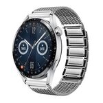 Per Huawei Watch 4/4 Pro Cinturino per orologio in acciaio inossidabile con catena intrecciata e chiusura magnetica da 22 mm (Argento)