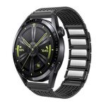 Per Huawei Watch 4/4 Pro Cinturino per orologio in acciaio inossidabile con catena intrecciata con chiusura magnetica da 22 mm (grigio titanio)