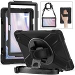 Custodia per tablet full body per PC ibrido in silicone per Amazon Kindle Fire HD10 2023 (nero)