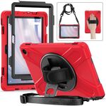 Custodia per tablet full body per PC ibrido in silicone per Amazon Kindle Fire HD10 2023 (rosso)