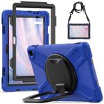 Custodia per tablet PC ibrida in silicone per Amazon Kindle Fire HD10 2023 con supporto e tracolla (blu)