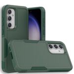 Per Samsung Galaxy S23 FE 5G 2 in 1 PC + custodia per telefono TPU (verde scuro)