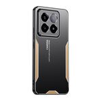 Per Xiaomi 14 Pro Blade Series Custodia per telefono ibrida in metallo TPU (oro)