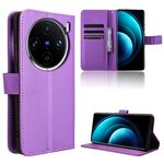 Custodia per telefono in pelle con texture diamante vivo X100 Pro 5G (viola)