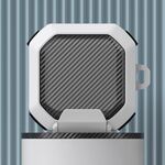 Per Galaxy Buds Live / Pro /2/2 Pro / FE Custodia per PC ibrida in TPU in fibra di carbonio con gancio (bianco)