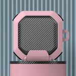 Per Galaxy Buds Live / Pro /2/2 Pro / FE Custodia per PC ibrida in TPU in fibra di carbonio con gancio (rosa)