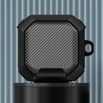 Per Galaxy Buds Live / Pro /2/2 Pro / FE Custodia per PC ibrida in TPU in fibra di carbonio con gancio (nero)