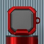 Per Galaxy Buds Live / Pro /2/2 Pro / FE Custodia per PC ibrida in TPU in fibra di carbonio con gancio (rosso)