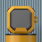 Per Galaxy Buds Live / Pro /2/2 Pro / FE Custodia per PC ibrida in TPU in fibra di carbonio con gancio (giallo)