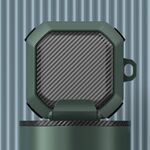 Per Galaxy Buds Live / Pro /2/2 Pro / FE Custodia per PC ibrida in TPU in fibra di carbonio con gancio (verde militare)