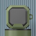 Per Galaxy Buds Live / Pro /2/2 Pro / FE Custodia per PC ibrida in TPU in fibra di carbonio con gancio (verde)