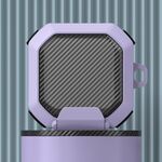 Per Galaxy Buds Live / Pro /2/2 Pro / FE Custodia per PC ibrida in TPU in fibra di carbonio con gancio (viola)