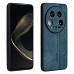 Custodia per telefono con sensazione di pelle in rilievo 3D per Xiaomi 14 Ultra AZNS (verde scuro)
