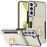 Custodia per telefono con supporto ad anello per borsa elastica per Samsung Galaxy S22+ 5G (bianca)