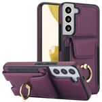 Custodia per telefono con supporto ad anello per borsa elastica per Samsung Galaxy S22+ 5G (viola)