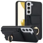Custodia per telefono con supporto ad anello per borsa elastica per Samsung Galaxy S22+ 5G (nera)