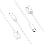 Cavo di ricarica per smartwatch stile ufficiale Samsung Galaxy Fit 3, lunghezza: 55 cm, porta: USB-C / Type-C (bianco)
