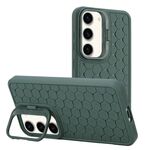 Per Samsung Galaxy S23 5G Custodia per telefono in TPU con supporto per lenti radianti a nido d'ape (verde)