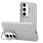 Per Samsung Galaxy S23 5G Custodia per telefono in TPU con supporto per lente radiante a nido d'ape (grigio)