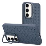 Per Samsung Galaxy S23 5G Custodia per telefono in TPU con supporto per lente radiante a nido d'ape (blu)