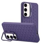Per Samsung Galaxy S23 5G Custodia per telefono in TPU con supporto per lente radiante a nido d'ape (viola)
