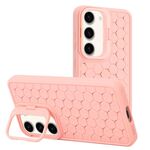 Per Samsung Galaxy S23+ 5G Custodia per telefono in TPU con supporto per obiettivo radiante a nido d'ape (rosa)