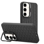 Custodia per telefono in TPU con supporto per lente radiante a nido d'ape per Samsung Galaxy S23 FE 5G (nera)