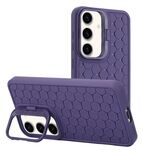 Custodia per telefono in TPU con supporto per lente radiante a nido d'ape per Samsung Galaxy S23 FE 5G (viola)