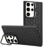 Custodia per telefono in TPU con supporto per lente radiante a nido d'ape per Samsung Galaxy S24 Ultra 5G (nera)