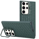 Per Samsung Galaxy S24 Ultra 5G Custodia per telefono in TPU con supporto per lenti radianti a nido d'ape (verde)