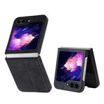 Per Samsung Galaxy Z Flip6 AZNS Custodia per telefono con sensazione di pelle in rilievo 3D (nera)