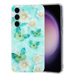 Per Samsung Galaxy S23 5G Custodia per telefono in TPU con motivo dipinto colorato (farfalle)