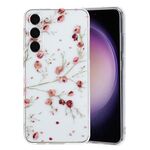 Per Samsung Galaxy S23 5G Custodia per telefono in TPU con motivo dipinto colorato (fiori rossi)