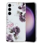Per Samsung Galaxy S23+ 5G Custodia per telefono in TPU con motivo dipinto colorato (peonia)
