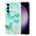 Per Samsung Galaxy S23 FE 5G Custodia per telefono in TPU con motivo dipinto colorato (farfalle)