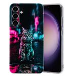 Per Samsung Galaxy S23 FE 5G Custodia per telefono in TPU con motivo dipinto colorato (Semaforo Cat)