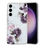 Per Samsung Galaxy S24+ 5G Custodia per telefono in TPU con motivo dipinto colorato (peonia)