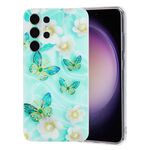 Per Samsung Galaxy S24 Ultra 5G Custodia per telefono in TPU con motivo dipinto colorato (farfalle)