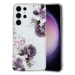 Per Samsung Galaxy S24 Ultra 5G Custodia per telefono in TPU con motivo dipinto colorato (peonia)