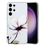 Per Samsung Galaxy S24 Ultra 5G Custodia per telefono in TPU con motivo dipinto colorato (fiori bianchi)