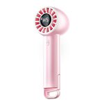Ventilatore portatile pieghevole con fibbia portatile con display digitale, ricarica USB, piccolo ventilatore (rosa)