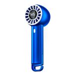 Ventilatore Turbo portatile con display digitale con ricarica USB, piccolo ventilatore pieghevole portatile con fibbia (blu)