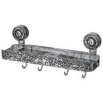 Scaffale a ventosa per bagno, senza perforazione, per bagno domestico, scaffale organizzato a parete (grigio trasparente)