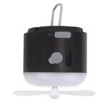 Tenda da campeggio esterna appesa alla luce ambientale con ventola per umidificazione a spruzzo magnetico (nero)