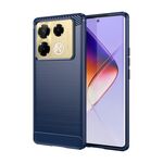 Per Infinix Note 40 Pro+ 5G Custodia per telefono TPU in fibra di carbonio con texture spazzolata (blu)