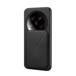 Per Xiaomi 14 Ultra D04 Custodia per telefono con doppio slot per scheda texture vitello (nero)