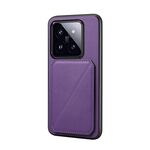 Per Xiaomi 14 Pro D04 Custodia per telefono con doppio slot per scheda texture vitello (viola)